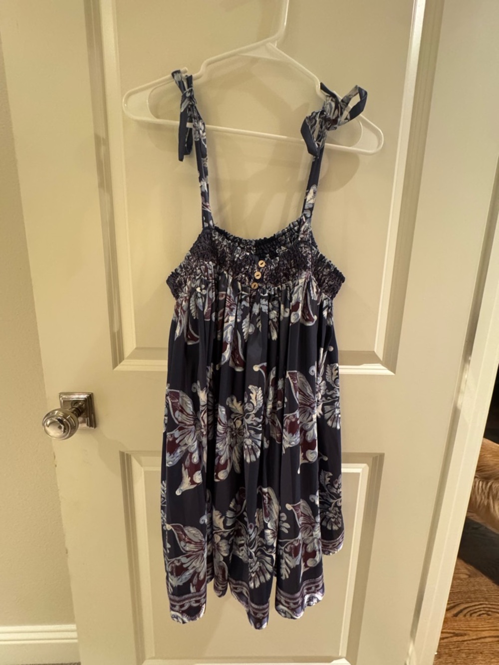 Navy Floral Tie-Strap Sundress